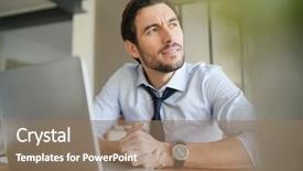  Presentation with modern - Beautiful presentation theme featuring attractive businessman working in modern backdrop and a coral colored foreground