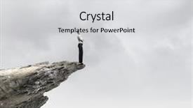  Presentation with mountain - Colorful slides enhanced with attractive businesswoman standing on edge of mountain backdrop and a light gray colored foreground