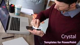  Presentation with hygiene - Theme with attractive-confident-caucasian-professional-man background and a wine colored foreground