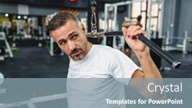  Presentation with healthy - Slide set consisting of attractive-confident-healthy-sports-man background and a gray colored foreground