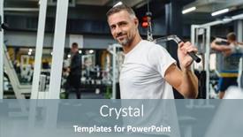 Presentation with confident - PPT theme enhanced with attractive-confident-healthy-sports-man background and a gray colored foreground