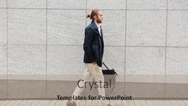  Presentation with confident - Cool new presentation theme with attractive-confident-young-bearded-businessman backdrop and a light gray colored foreground