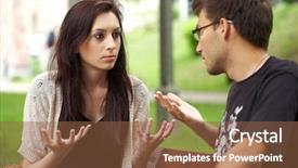  Presentation with couple - Presentation theme with attractive couple have an argument background and a tawny brown colored foreground