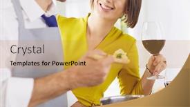  Presentation with romantic love - Theme featuring attractive-couple-in-love-cooking background and a gold colored foreground