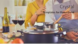  Presentation with romantic love - PPT theme having attractive-couple-in-love-cooking background and a  colored foreground