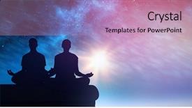  Presentation with blue night - Presentation design consisting of attractive couple in white meditating background and a coral colored foreground