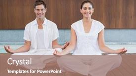  Presentation with lotus - Presentation theme having attractive couple in white sitting background and a coral colored foreground