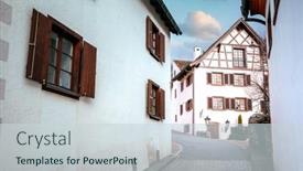  Presentation with old style - Slide deck with attractive-cozy-european-houses background and a lemonade colored foreground