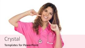  Presentation with pink white - Presentation design featuring attractive-doctor-wearing-a-pink background and a coral colored foreground