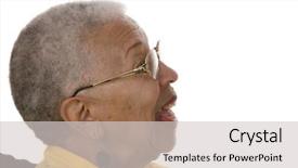  Presentation with elderly american indians - Colorful PPT layouts enhanced with attractive elderly african american woman backdrop and a light gray colored foreground