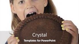  Presentation with elementary - Slide set featuring attractive-elementary-girl-biting background and a tawny brown colored foreground