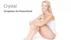  Presentation with white and black woman climbing ladders - Colorful presentation theme enhanced with attractive-european-woman-in-white backdrop and a white colored foreground