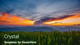  Presentation with artistic - Audience pleasing presentation theme consisting of attractive-evening-landscape-illuminated backdrop and a tawny brown colored foreground