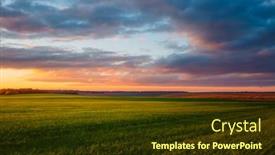  Presentation with earth land - Slide set featuring attractive-evening-sky-of-agrarian background and a tawny brown colored foreground