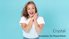  Presentation with clothing - PPT layouts featuring attractive-excited-young-girl-wearing background and a light blue colored foreground