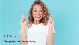  Presentation with good luck - PPT layouts enhanced with attractive-excited-young-girl-wearing background and a arctic colored foreground