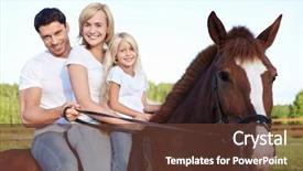  Presentation with horse - Slide deck consisting of attractive family on a brown background and a  colored foreground