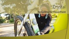  Presentation with wireless - Audience pleasing PPT layouts consisting of having to fix her bicycle backdrop and a yellow colored foreground