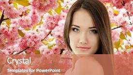  Presentation with teen girl - Cool new theme with attractive flower - teen girl beautiful cheerful enjoying backdrop and a coral colored foreground