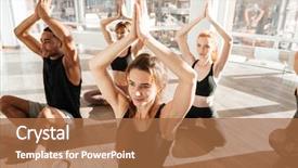  Presentation with peaceful - Colorful presentation design enhanced with group of peaceful young people backdrop and a  colored foreground