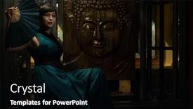  Presentation with kimono - Audience pleasing PPT theme consisting of attractive-geisha-in-dark-turquoise backdrop and a black colored foreground