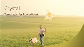  Presentation with kite - Beautiful PPT theme featuring attractive-girl-flying-kite backdrop and a cream colored foreground