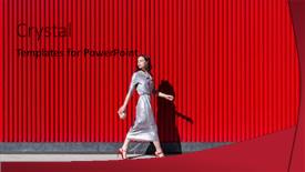  Presentation with los angeles - Presentation theme having attractive-girl-in-heels background and a black colored foreground