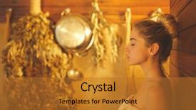  Presentation with it´s a girl - Beautiful theme featuring attractive girl in the sauna backdrop and a  colored foreground