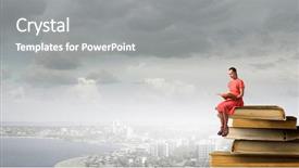  Presentation with girl reading - Beautiful slides featuring woman inspiration - attractive girl reading book backdrop and a gray colored foreground