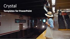  Presentation with new york city - Presentation consisting of attractive-girl-waiting background and a black colored foreground