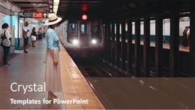  Presentation with waiting - Presentation design consisting of attractive-girl-waiting background and a violet colored foreground