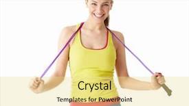  Presentation with rope - Audience pleasing presentation design consisting of attractive girl with a skipping backdrop and a blonde colored foreground