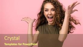  Presentation with curly hair - Theme having attractive-girl-with-curly-hair background and a tawny brown colored foreground