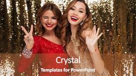  Presentation with sparkly - Slide set having attractive happy women in spark background and a red colored foreground