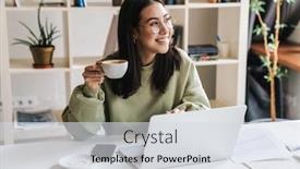  Presentation with student - Colorful presentation enhanced with attractive-happy-young-girl-student backdrop and a light gray colored foreground