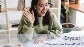  Presentation with young college student diagnosis of sti - Audience pleasing theme consisting of attractive-happy-young-girl-student backdrop and a sky blue colored foreground