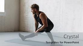  Presentation with sports - Colorful PPT theme enhanced with attractive-healthy-uong-sports-man backdrop and a light gray colored foreground