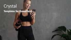  Presentation with health and fitness - Theme featuring attractive-healthy-young-woman background and a gray colored foreground