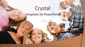  Presentation with teens - Cool new presentation theme with attractive kids - company of excited teens hugging backdrop and a  colored foreground
