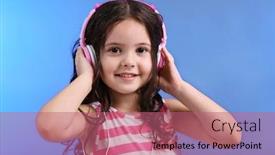  Presentation with pink blue - Audience pleasing presentation theme consisting of attractive-little-girl-with-pink backdrop and a coral colored foreground