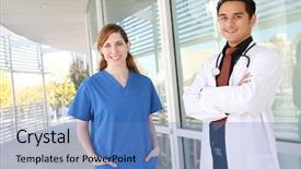  Presentation with facial pain medical man - Amazing slides having attractive man and woman medical backdrop and a teal colored foreground