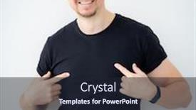  Presentation with black man - Cool new presentation theme with attractive-man-pointing-at-blank backdrop and a wine colored foreground