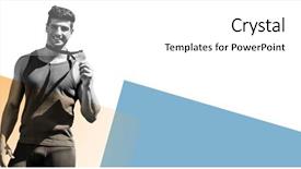  Presentation with medal - Slides enhanced with attractive man showing medal against different colors background and a white colored foreground