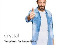  Presentation with denim - Theme featuring attractive-man-with-long-hair background and a white colored foreground