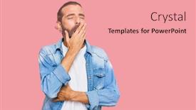  Presentation with sleepiness - Theme enhanced with attractive-man-with-long-hair background and a coral colored foreground