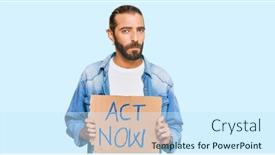  Presentation with long hair man - Presentation theme consisting of attractive-man-with-long-hair background and a sky blue colored foreground