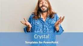  Presentation with 80s disco - Slide set consisting of attractive-man-with-long-hair background and a teal colored foreground