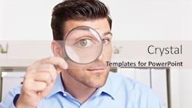  Presentation with eye glass - Cool new slides with attractive-manager-in-the-office backdrop and a lemonade colored foreground