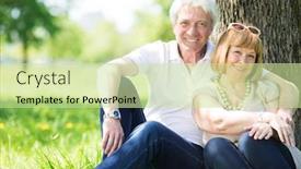  Presentation with togetherness - Presentation design with attractive-married-senior-couple-enjoying background and a soft green colored foreground
