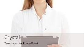  Presentation with medical student - Amazing PPT theme having attractive-medical-student and a light gray colored foreground